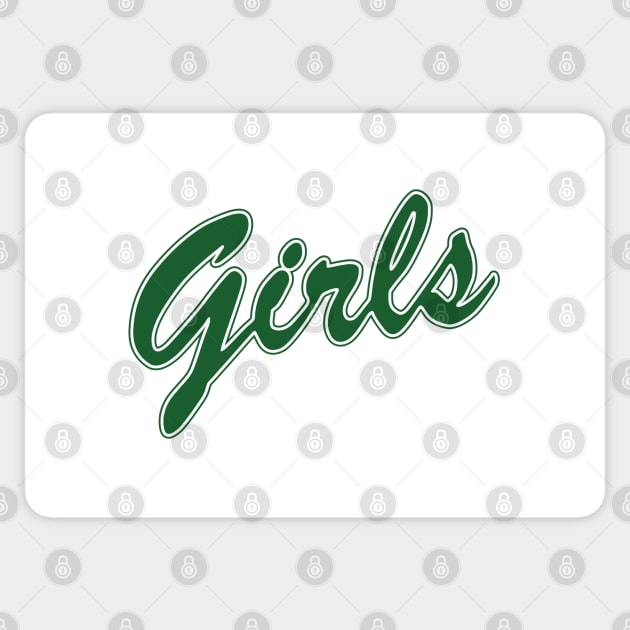 Girls - green Sticker by helengarvey